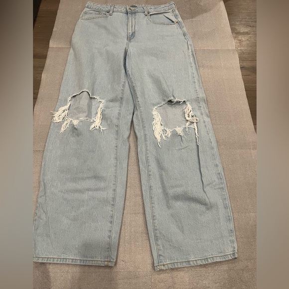 wild fable Denim - [12/W31Ins31”]Wild Fable Highest Rise Distressed Light Blue Baggy Jeans